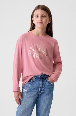 Gap logo majica z dolgimi rokavi za deklice