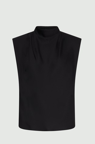 Bluza brez rokavov iz reciklirane satenaste tkanine