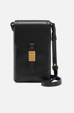 Večnamenska usnjena torbica z naramnico in logotipom