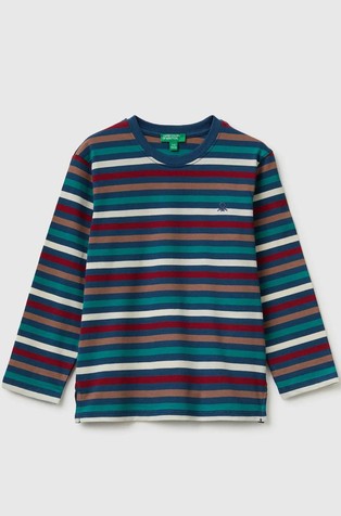 Striped organic cotton long-sleeved T-shirt