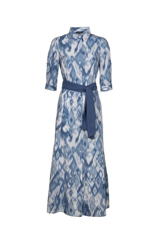 Midi srajčna obleka z ombré vzorcem