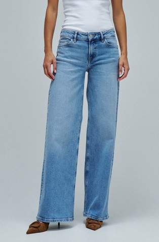 Široke jeans hlače z nizkim pasom