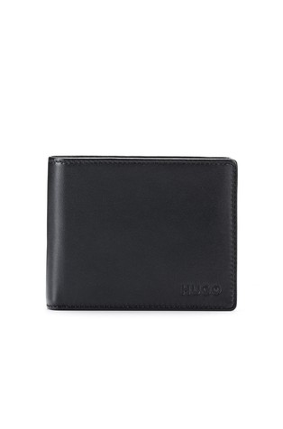 Leather wallet with embossed logo
