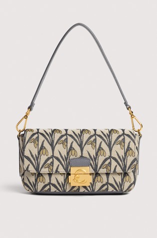 C-Me Lock Bag in Jacquard Fabric with Floral Pattern