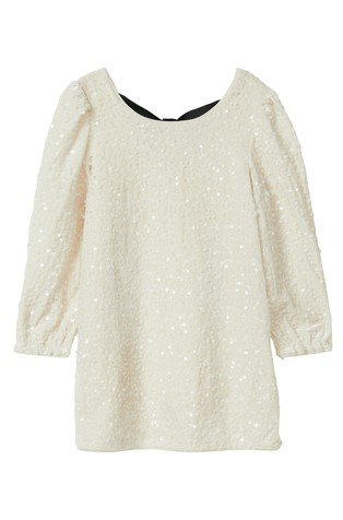 Flared velour dress with sequins