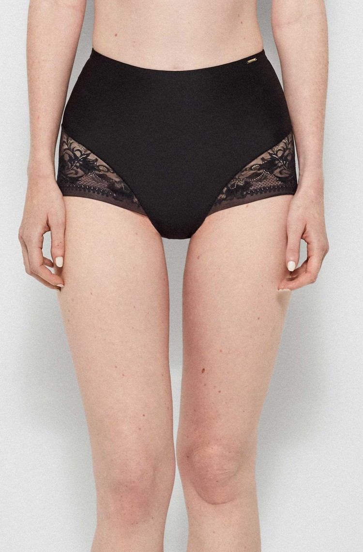 GISELA Wrap effect high briefs Black 