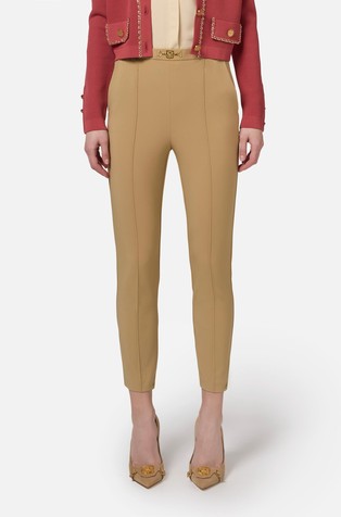 Slim trousers in technical fabric with horsebit