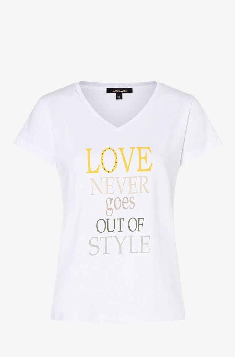 MORE &amp; MORE Stretch cotton T-shirt with print White 