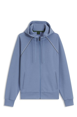 Jopa s kapuco iz bombažne mešanice s kontrastnimi obrobami