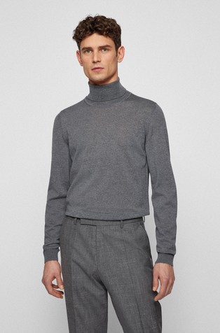 Virgin-wool rollneck sweater in a slim fit