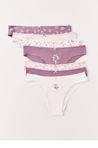 Snoopy stretch cotton 7-pack Brazilian panties