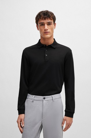 Organic-cotton polo shirt with embroidered logo