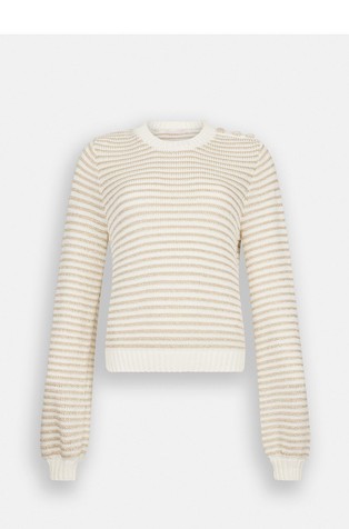 Striped cotton-blend sweater with lurex®
