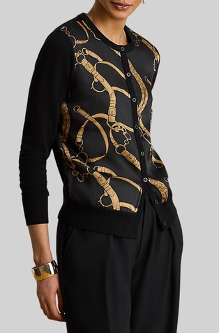 Front-print Knit Cardigan