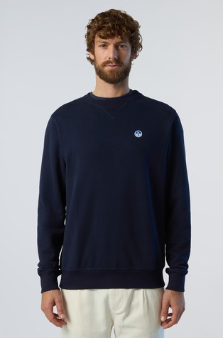 Cotton sweatshirt with logo patch