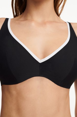 CHANTELLE Authentic plunge underwired bikini bra Black 3