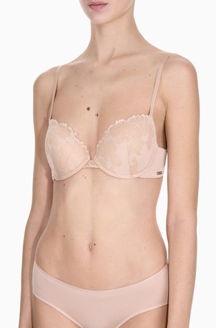 Padded bra in floral lace