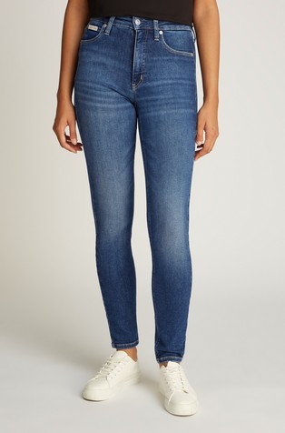 Skinny fit jeans hlače z visokim pasom