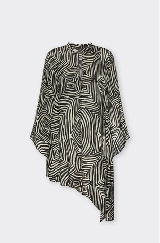 Printed asymmetric tunic