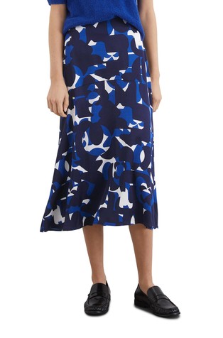 Viscose midi skirt with pattern