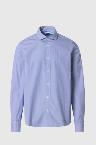 Micro-striped poplin shirt