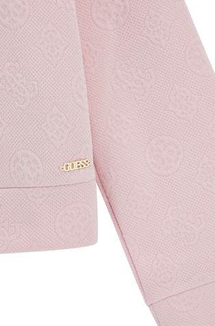 GUESS 4G peony logo žakarski pulover s kapuco Roza - Pink 3