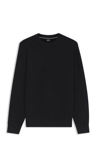 Sweater in diagonal-structured cotton