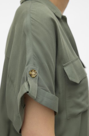 VERO MODA VMBUMPY srajca s kratkimi rokavi Zelena - Green 4