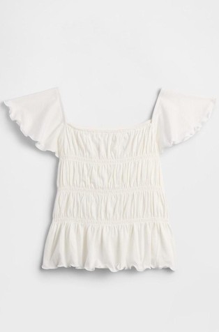 Prešita majica z nabranimi rokavi za malčice