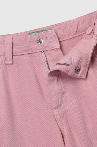 BENETTON Hlače iz liocela z našitimi žepi Roza - Pink 3