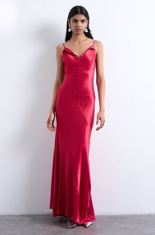 TSLOUISA long viscose satin dress