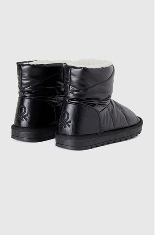 BENETTON Laminated effect ankle boots Black 3