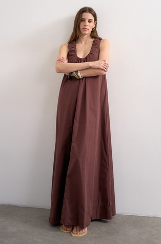TSRUNI sleeveless long dress in cotton