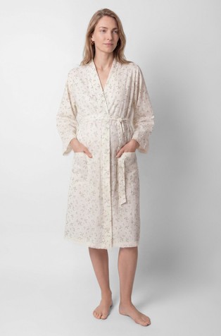 Floral maternity robe