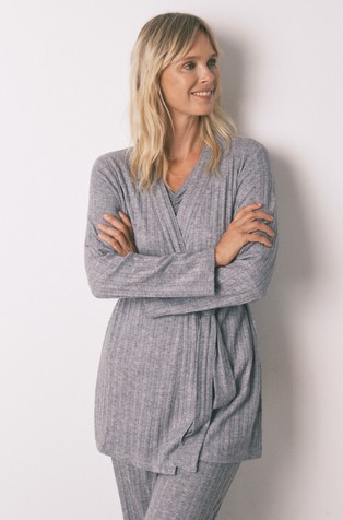 Jersey-knit midi robe