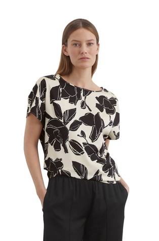 Stretch viscose T-shirt with pattern