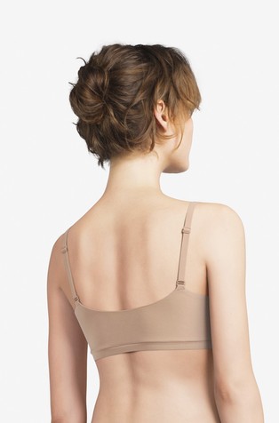 CHANTELLE SoftStretch Scoop Padded Bralette Beige 2