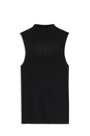 Knitted top with sheer section