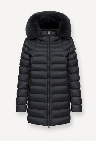 Water-repellent dong down jacket with fur