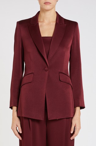 Satenast suknjič z enorednim zapenjanjem