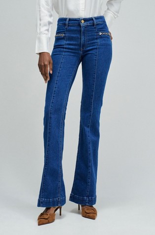 Destiny Push Up jeans hlače z zvončastimi hlačnicami