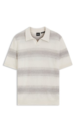 Pletena polo majica s kratkimi rokavi iz merino volne