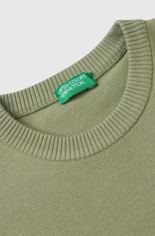 BENETTON Sweater in pure cotton with logo Green 3