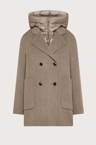 Short coat with detachable hood