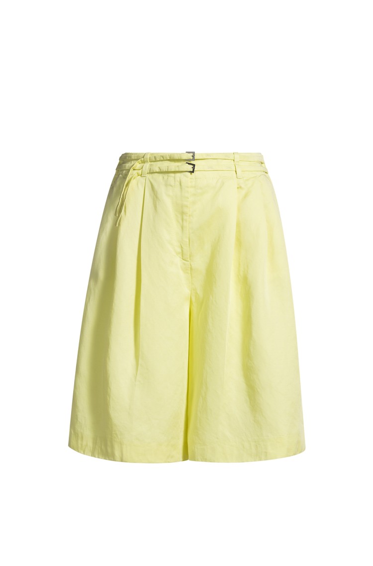 HUGO BOSS Relaxed-fit culottes in lyocell and linen Green 