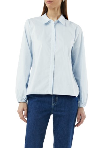 Striped shirt blouse with a voluminous sleeves