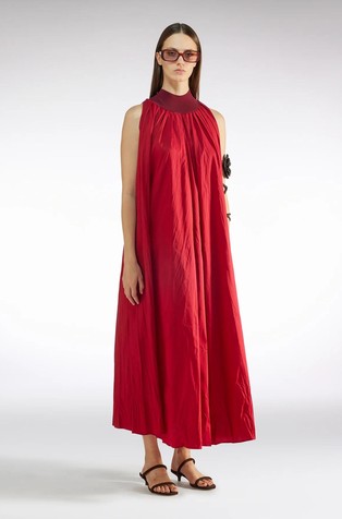 Cotton-blend sleeveless dress
