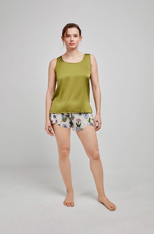 GISELA Floral print short pants in viscose Off-White Patterned 5