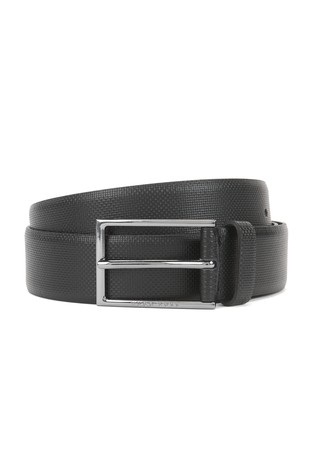 Printed belt in Italian leather with logo buckle