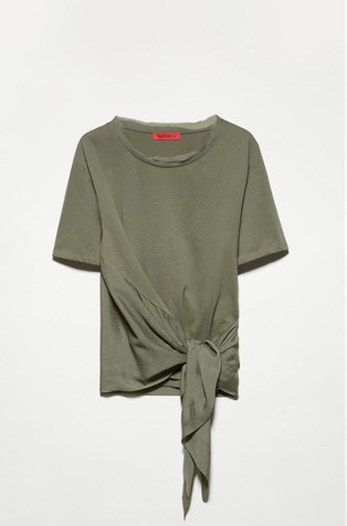 Jersey and georgette T-shirt